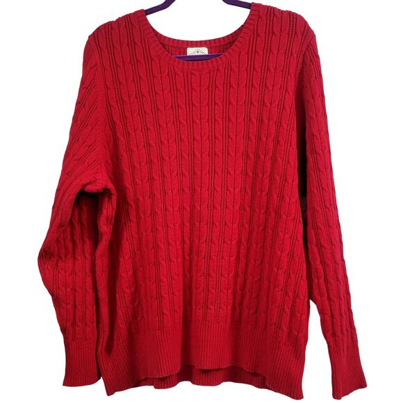 St John's Bay Red Cable Knit Sweater Women's Size 3X - Picture 1 of 7
